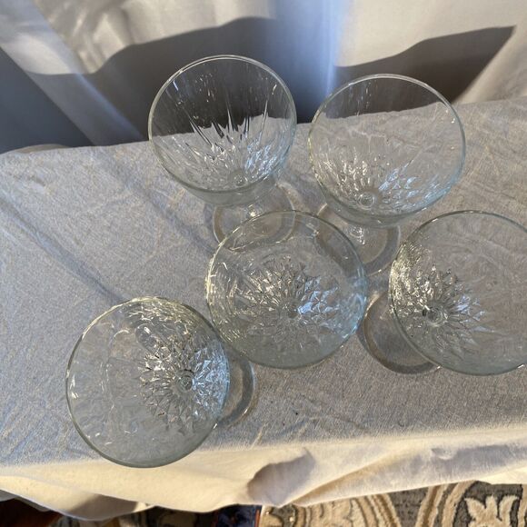 Set of 5 Wine Glasses Cristal D'Arques Durand Diamant 6-3/4" T 6 oz Capacity - Picture 5 of 5